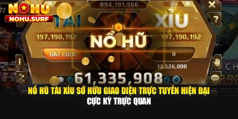 Nổ hũ tài xỉu sở hữu giao diện trực tuyến hiện đại cực kỳ trực quan