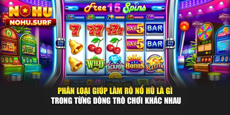 Phân loại giúp làm rõ nổ hũ là gì trong từng dòng trò chơi khác nhau